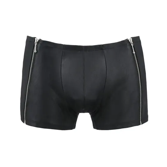 Чоловічі шкіряні боксери з блискавками Passion 049 SHORT MATT S/M Black Львів