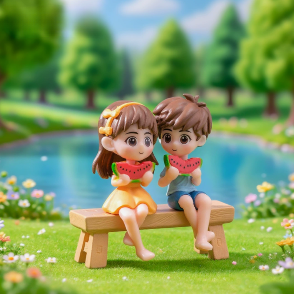 Фигурки дети с арбузами 5.2 х 2.3 см декор для флорариума и моделирования Одесса - изображение 3