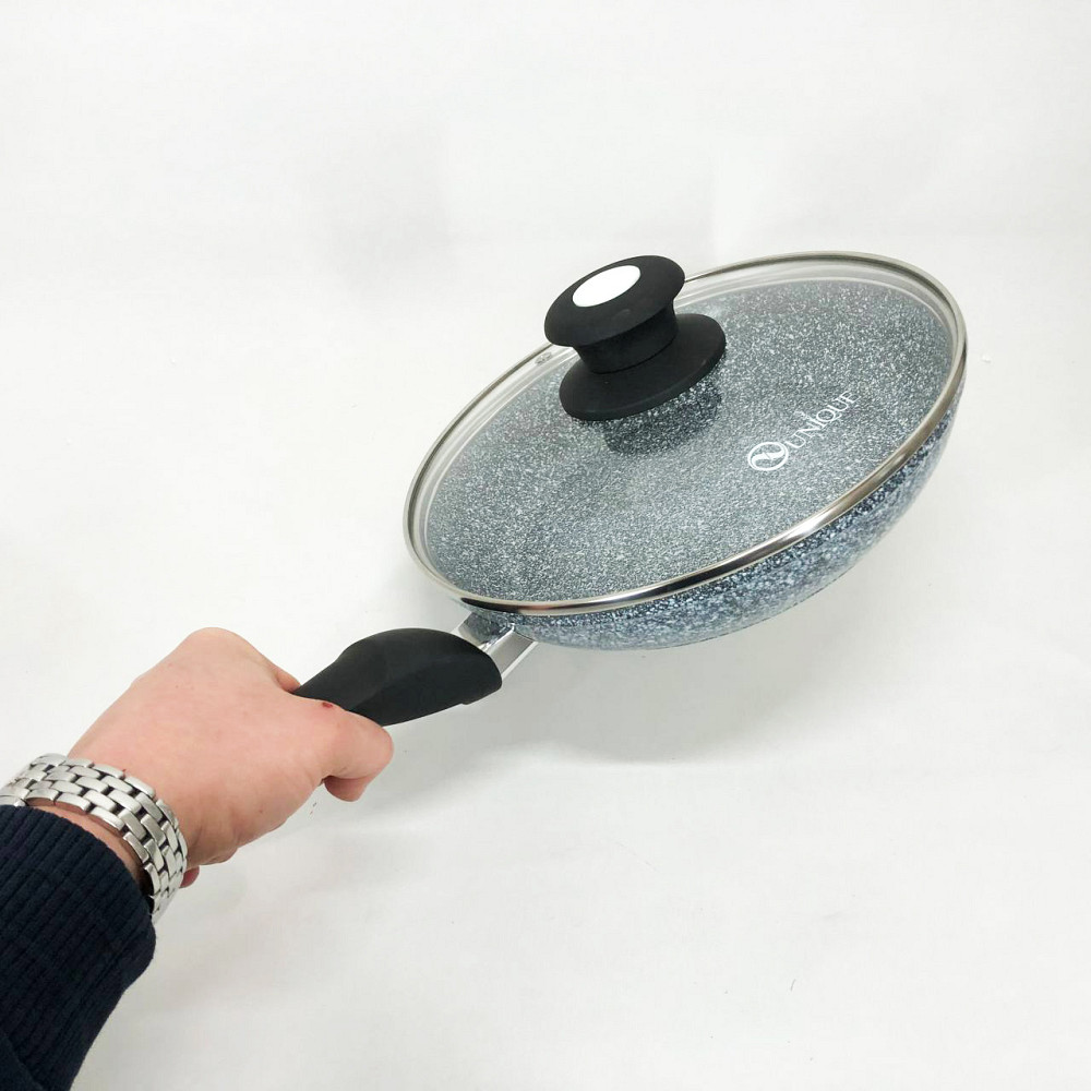 Удобная сковорода для дома UNIQUE UN-5115-24 см, Сковорода на долго алюминиевая углубленная NF-19 Львов - изображение 4