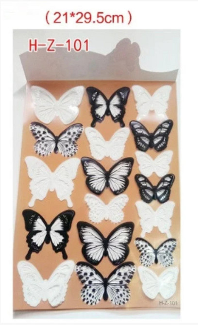 Виниловая наклейка Бабочки 3D набор 18 шт Киев - изображение 4