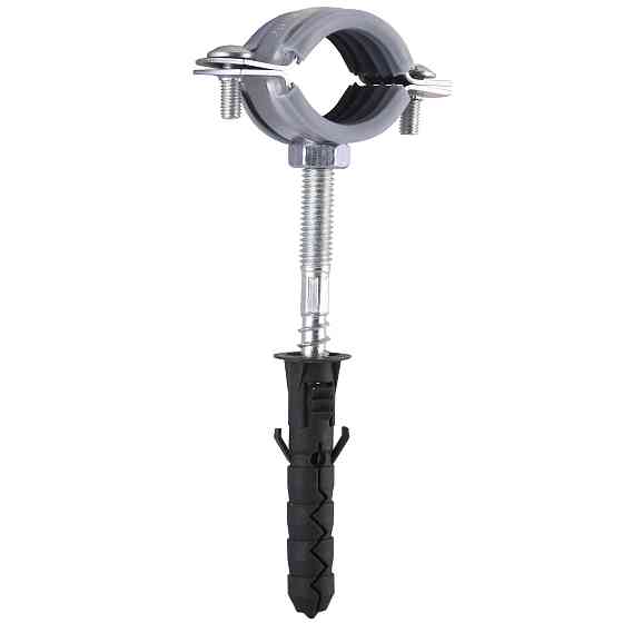 Хомут в зборi CR    3/4″ (25-30мм) з гвинтом-шурупом 8*80 та дюбелем в уп., сірий Тернопіль