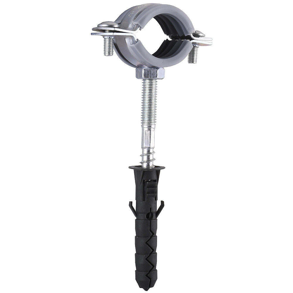 Хомут в зборi CR    3/4″ (25-30мм) з гвинтом-шурупом 8*80 та дюбелем в уп., сірий Тернопіль - фото 4