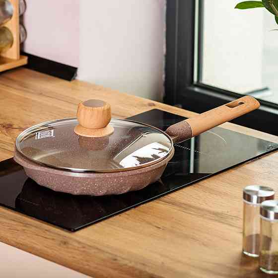 Алюмінієва сковорода 1,8 л мармурова з антипригарним покриттям Ø 24 см кавова MGC HP-4-423CO Коломия