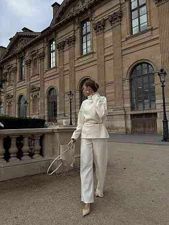 Женский базовый костюм двойка: свитер и брюки турецкая вязка Белый, 42/46 Одесса