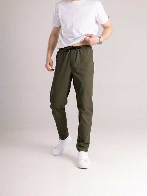Коттоновые брюки мужские весенние осенние хаки с карманами Pobedov Step Киев - изображение 3