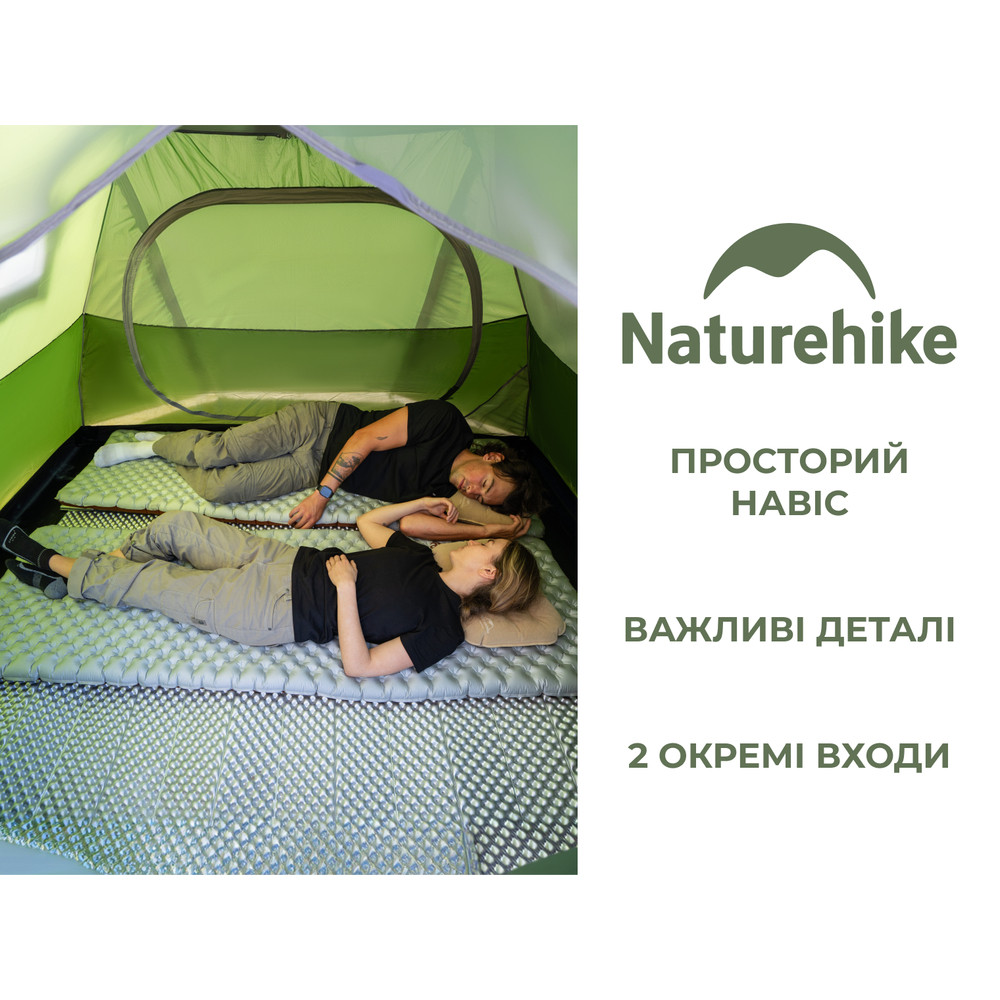 Намет двомісний Naturehike Bleik Series Tent CNK2550WS038, зелений Киев - изображение 11