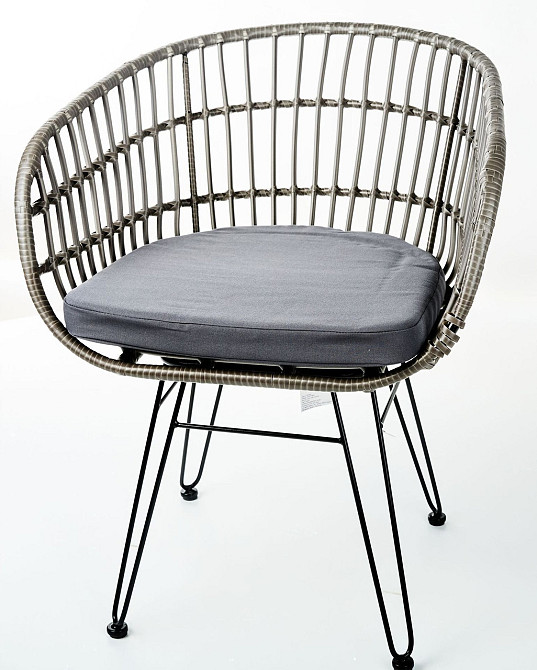 Садове крісло Jam Ротанг Сіро-чорний Київ - фото 3