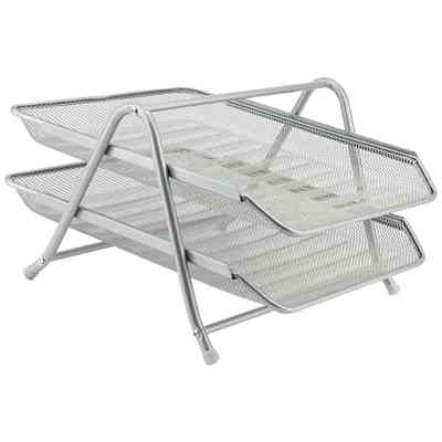 Лоток для паперів Axent горизонтальний 2-в-1 металева сітка 203x295x350мм Сріблястий (2121-03-A) Вінниця