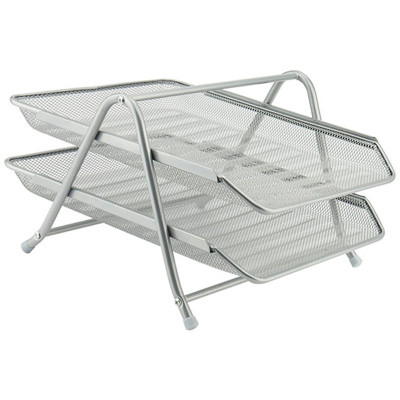 Лоток для паперів Axent горизонтальний 2-в-1 металева сітка 203x295x350мм Сріблястий (2121-03-A) Вінниця - фото 1