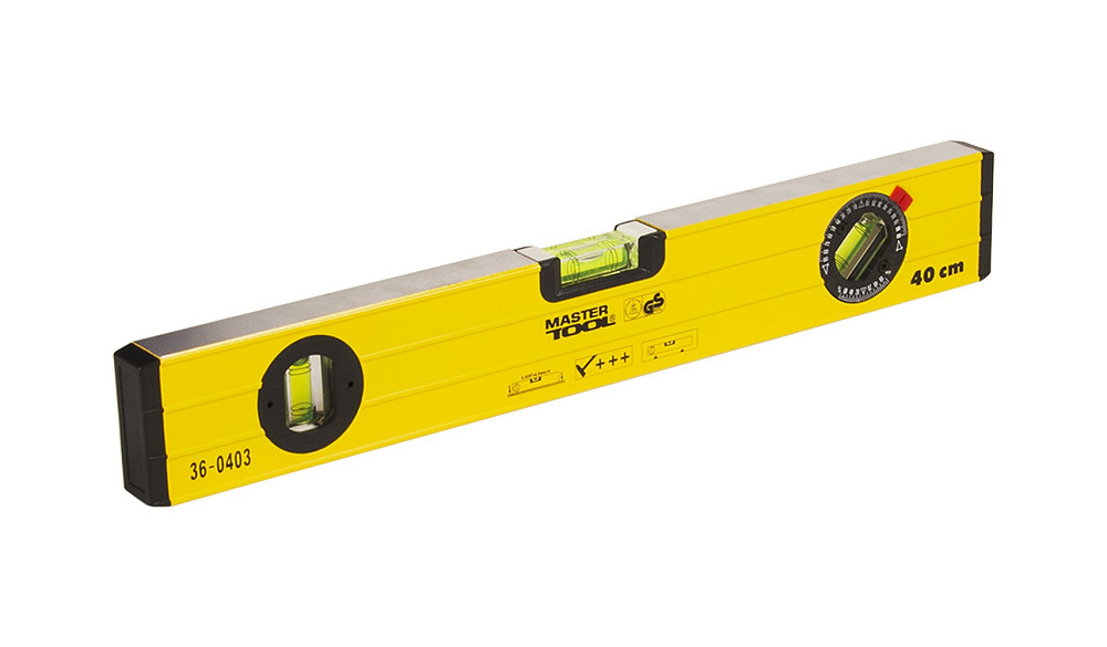 MASTERTOOL Рівень будівельний MASTERTOOL ПРОФІ 40 см 3 капсули 0,5 мм/м 0,03° фрезеровані повер Коломия - фото 2