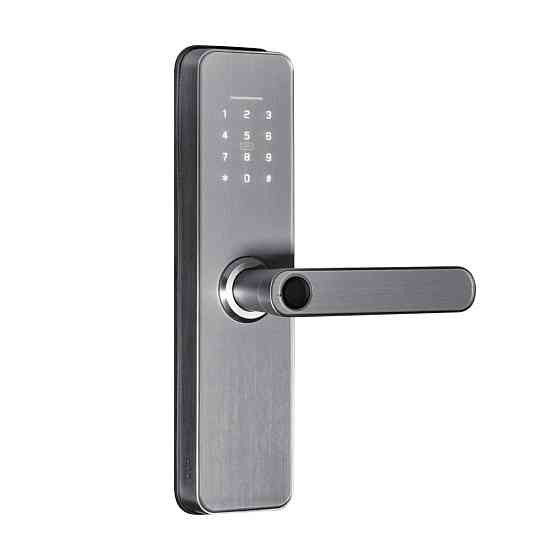 Замок біометричний автономний Trinix TRL-5405BTF Silver L/R з Bluetooth, зчитувачем відбитків пальців і карт Mifare (65-00088) Київ