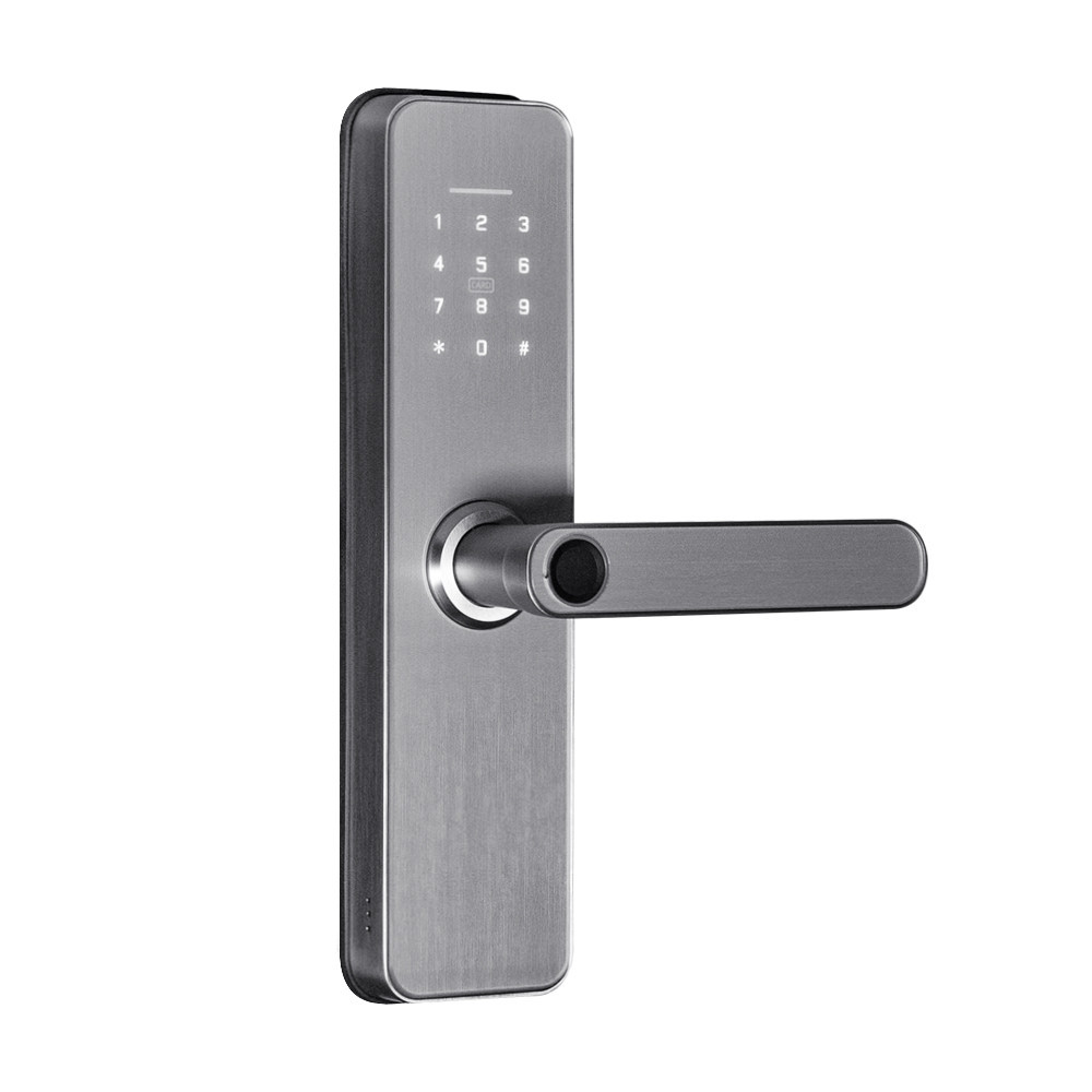 Замок біометричний автономний Trinix TRL-5405BTF Silver L/R з Bluetooth, зчитувачем відбитків пальців і карт Mifare (65-00088) Київ - фото 1