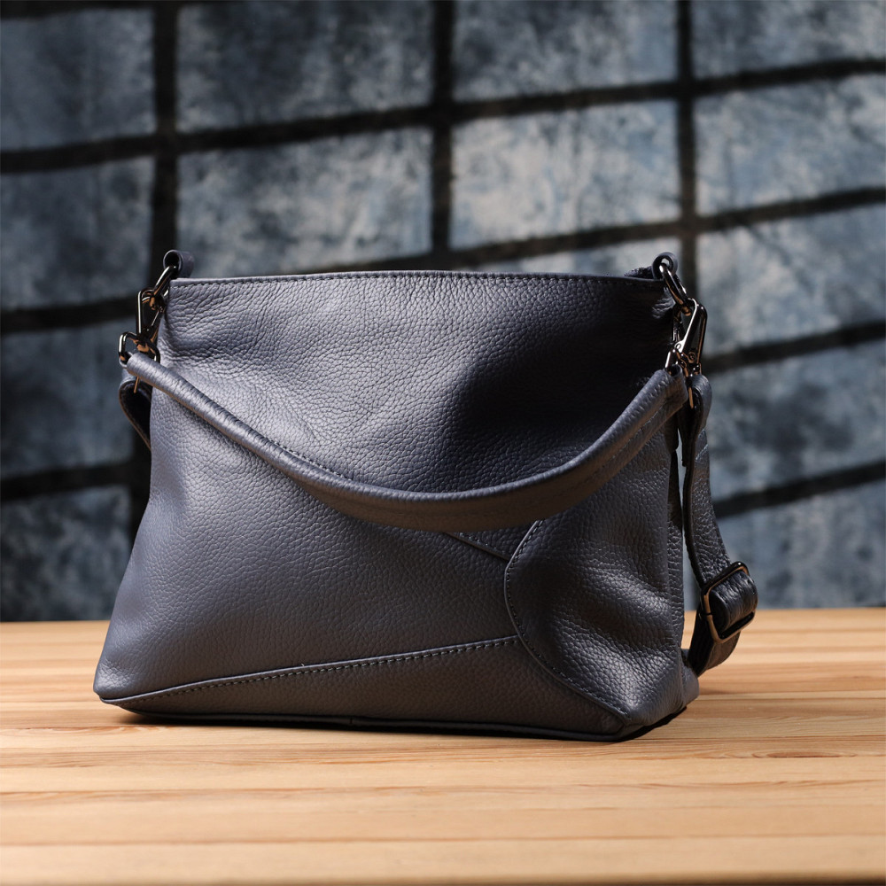 Практична жіноча сумка на два відділення з натуральної шкіри Vintage 23016 Синій Київ - фото 10