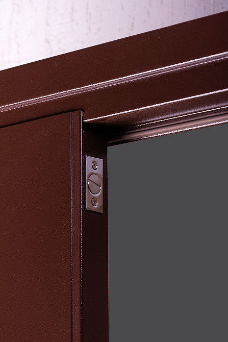 Двері Метал/ДСП+притвор, ПОЛУТОРНІ, Шагрень 8017 зовні, всередині ДСП 16 мм, товщина короба 80 мм, полотно 50 1200 Київ - фото 3