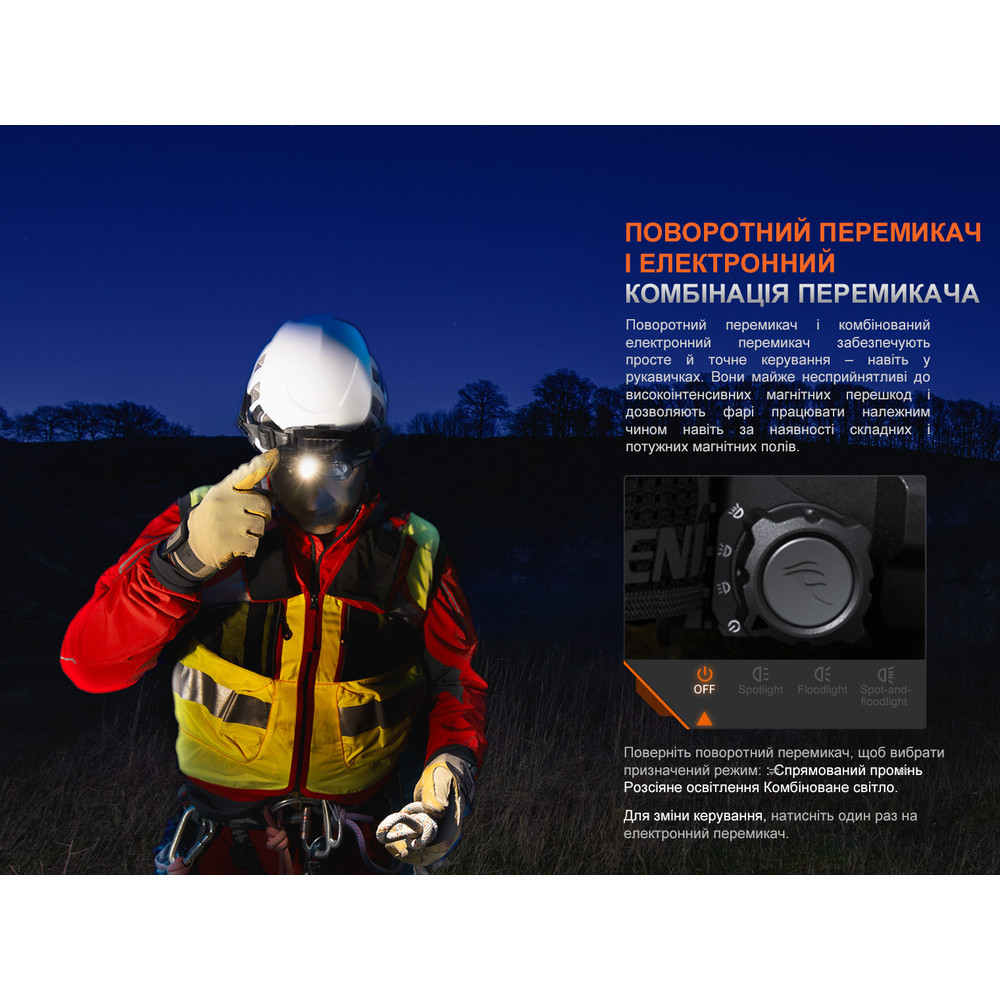 Налобний ліхтар Fenix ​​HP35R 10000мАч Type-C Вінниця - фото 8