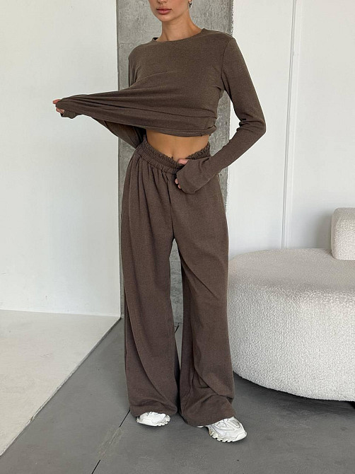 Женский теплый базовый костюм двойка из турецкого микрофлиса Мокко Одесса - изображение 8