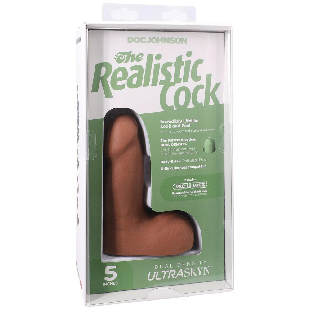 Фалоімітатор Doc Johnson The Realistic Cock ULTRASKYN - 5 Inch with Balls Caramel Sex Aura Київ - фото 8