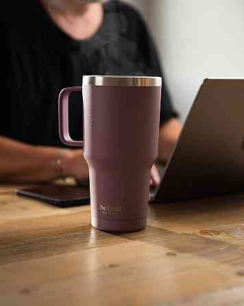 Термостакан (ізольована чашка) Bohtal з ручкою з нержавіючої сталі Tumbler Plum 900 ml Київ