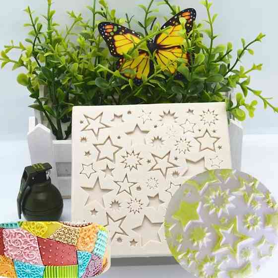 Молд силіконовий Зірочки 105 на 105 мм сірий Київ