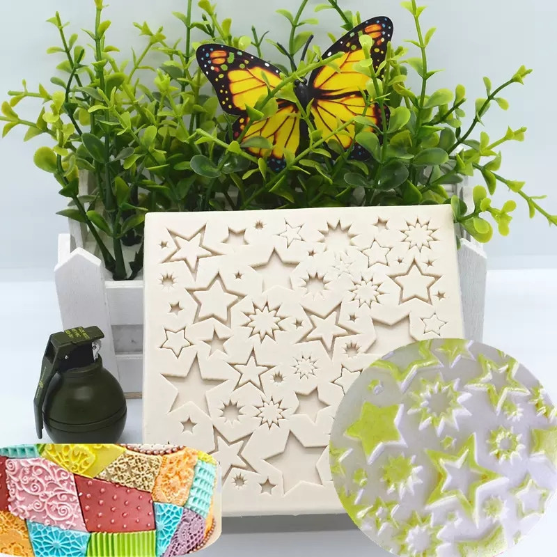 Молд силиконовый Звездочки 105 на 105 мм серый Киев - изображение 3