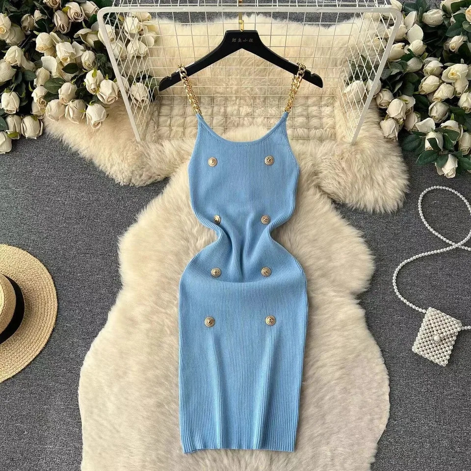 Женское платье с тонкими бретелями 42 голубой Киев - изображение 1