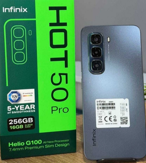 Смартфон Infinix Hot 50 Pro 8/256Gb. NFC 120Hz. Black. Киев - изображение 1