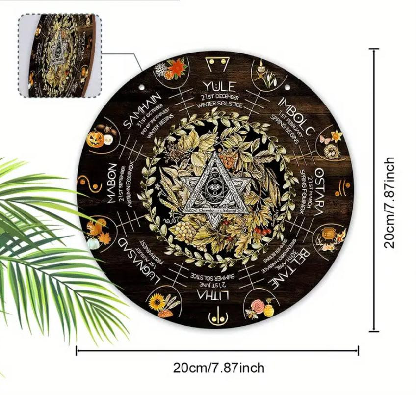 Викканский календарь, Деревянный знак Колеса Года, Языческий календарь, Викка, Ведьмовский декор на  Киев - изображение 2