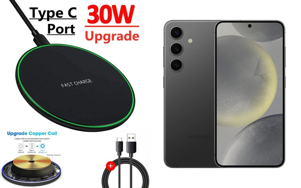 Бездротовий зарядний пристрій Copper до 30W для OnePlus 12, USB-C, LED Київ - фото 1