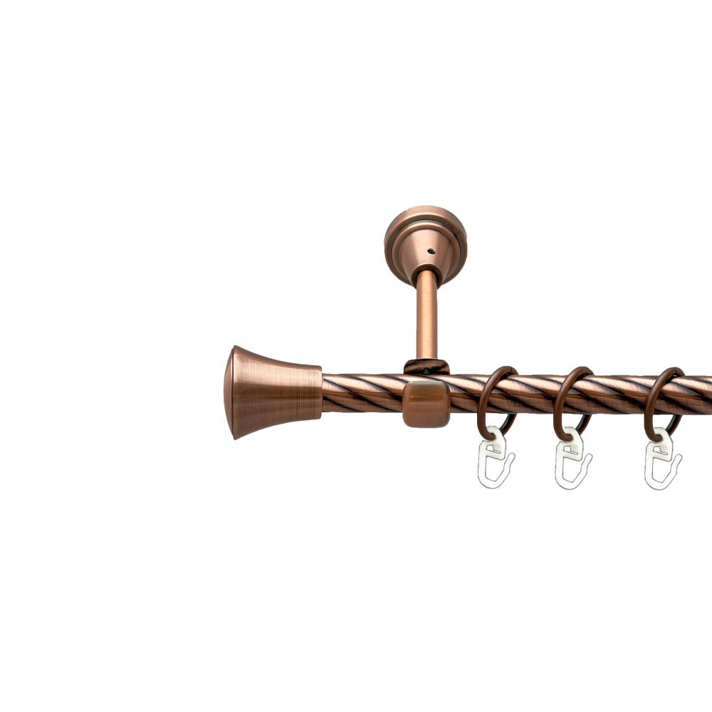 Карниз Orvit Принц металевий однорядний відкритий скручена труба кільце металеве Мідь 16 мм 160 см Львов - изображение 1