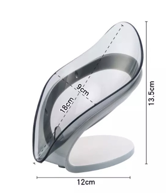 Мыльница для ванной на присоске, мыльница со сливом для воды, серая, размер 9*14 см Киев - изображение 4