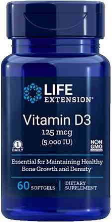 Вітамін Д3 Life Extension Vitamin D3 5,000 IU 60 Softgels Луцьк