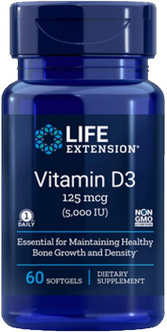 Витамин Д3 Life Extension Vitamin D3 5,000 IU 60 Softgels Луцк - изображение 1