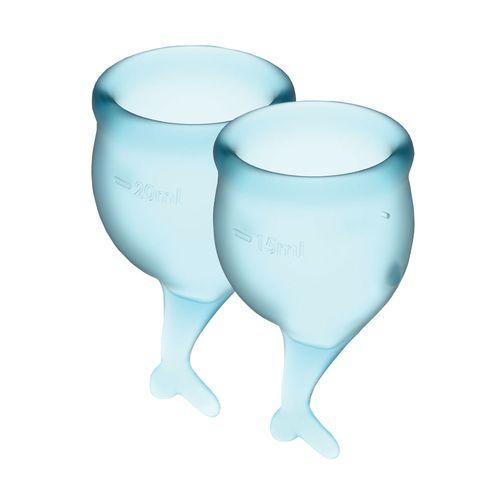 Набір менструальних чаш Satisfyer Feel Secure (light blue), 15мл і 20мл, мішечок для зберігання Sex Aura Київ - фото 1
