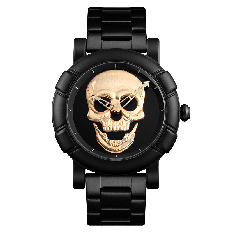 Оригинальные часы Skmei Skull 9178 Black Gold Винница - изображение 2
