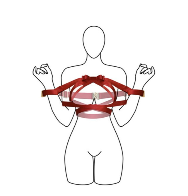 Фіксатор бондаж з бантом для верхньої частини тіла UPKO Bowknot, червоний Sex Aura Київ - фото 8