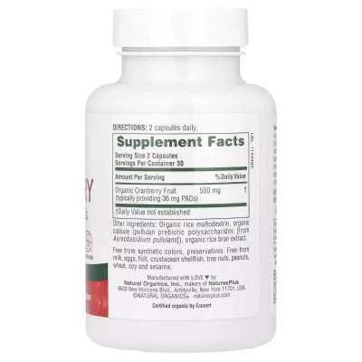 Вітамінно-мінеральний комплекс Natures Plus Журавлина органічна, 500 мг, Organic Cranberry, 60 капсул (NAP-39518) Вінниця - фото 2