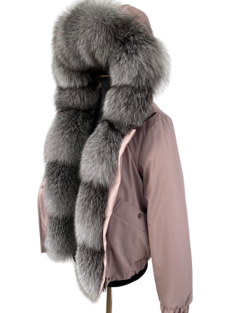 Бомбер женский с мехом блюфрост Пудровый 54 Харьков