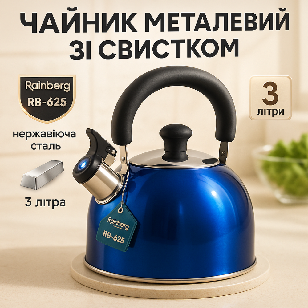 Чайник для газових плит, Чайник з ергономічною ручкою нержавіюча сталь зі свистком побутовий LE-88 Львів - фото 13