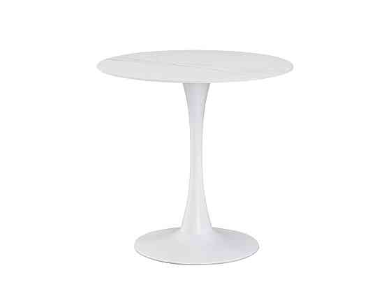 Стіл Опал (D=80), білий/кераміка білий Днепр