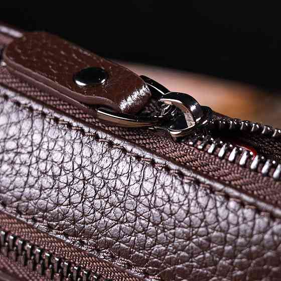 Стильний клатч для чоловіків з натуральної шкіри Коричневий (CANPELLINI) Київ