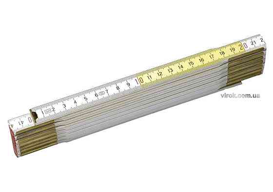 Метр складаний дерев'яний Stanley, l= 2 м біло-жовтого кольору Одеса