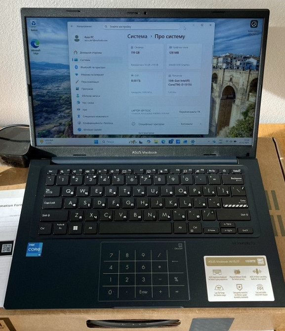 Ноутбук Новый Asus Vivobook 14 X1404VA i3/8Gb/128Gb. Харьков - изображение 1