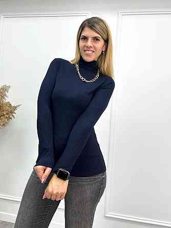 Жіночий гольф в рубчик "Made" оптом | Батал Темно-синій, 50-52 Київ