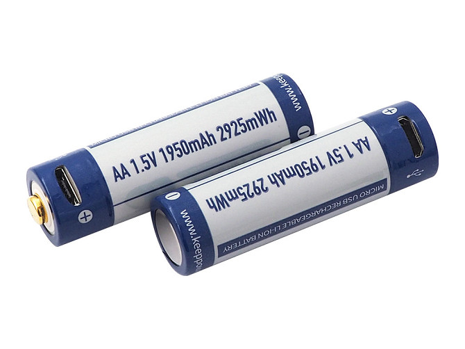 Аккумулятор Keeppower AA 14500 1,5В 1950 mAh с micro USB (Синий с белым) Винница - изображение 6