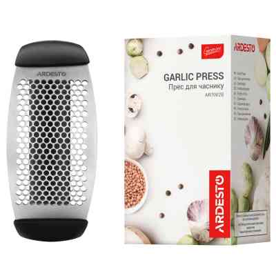 Пресс для чеснока Ardesto Gemini, 12см, нержавіюча сталь, пластик, чорний (AR7002B) Винница