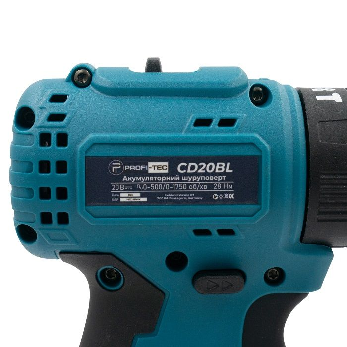 Мощный аккумуляторный шуруповерт PROFI-TEC PCD3520BL POWERLine: с АКБ 2шт-20V 2.0 Ah, 28 Нм, набор головок Киев - изображение 6