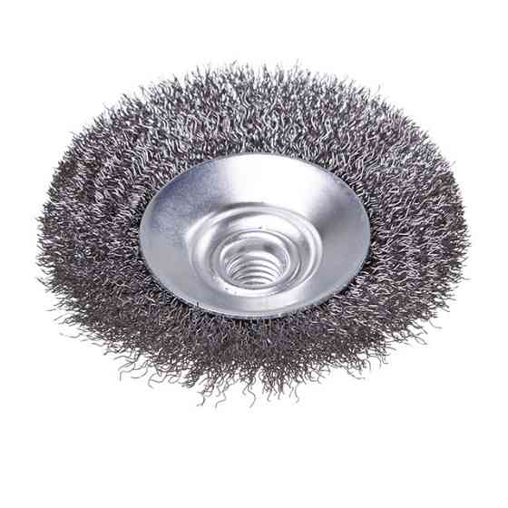 Щітка конусна, 100 мм, M14, кручений дріт, для КШМ, 12500 об/хв INTERTOOL BT-5100 Київ