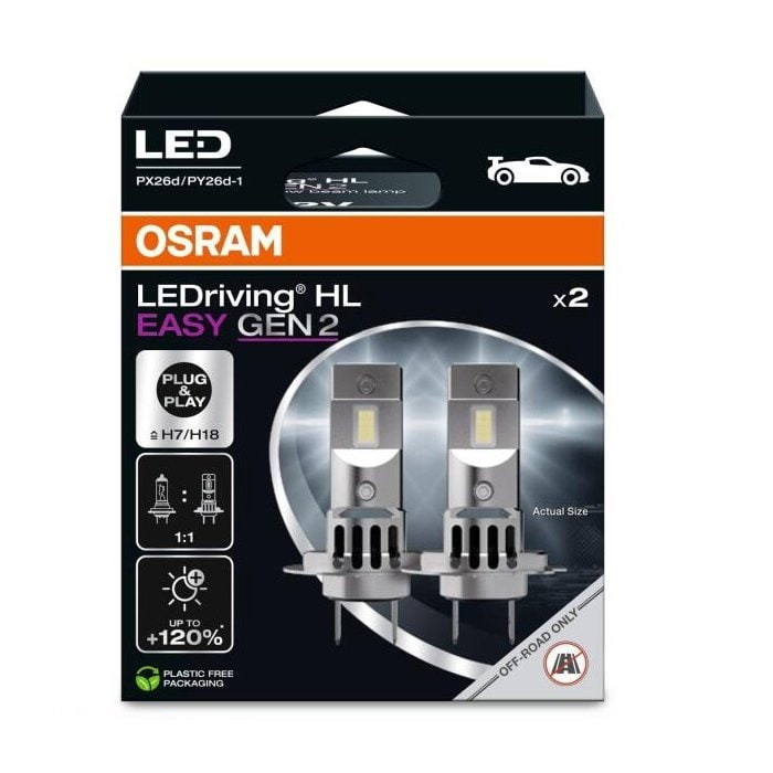 Комплект светодиодных ламп OSRAM 64210DWESY2-2HB H7/H18 LEDriving HL EASY GEN2 +120% 6500K 12V Харьков - изображение 3