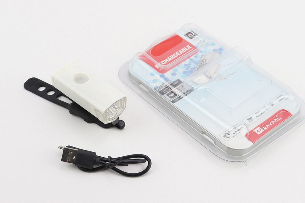 Ліхтар передній 1 діод 300 lumen алюмінієвий, Li-ion 3.7V 800mAh зарядка від USB, вологозахисний, білий RPL-2255 Киев - изображение 1