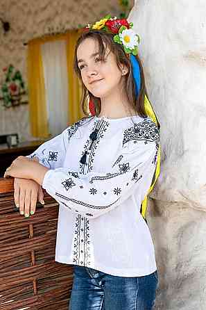 Вишиванка для дівчаток і підлітків, біла топ Київ
